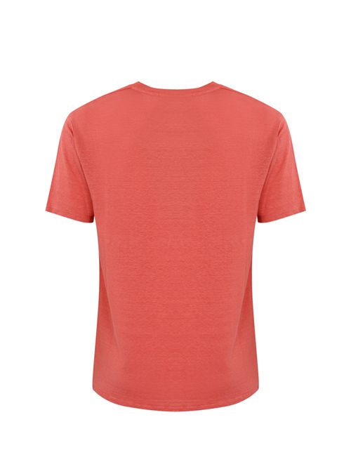 T-shirt con scollo a V in lino Corallo DANIELE FIESOLI | DF 0601133